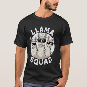 Funny Llama Squad Sunglasses Alpaca Design Humour T-Shirt