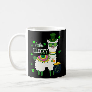 Funny LLama St Patrick's Day Feelin' LLucky Mens W Coffee Mug