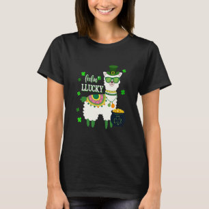 Funny LLama St Patrick's Day Feelin' LLucky Mens W T-Shirt