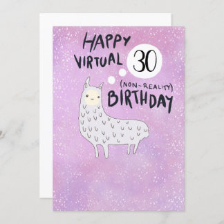 Funny Llama Virtual Happy Birthday Holiday Card