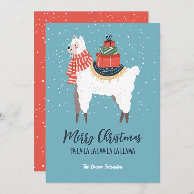 Funny Llama Winter Holiday Merry Christmas (Front/Back)