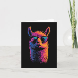 Funny Llama With Sungles Colourful No Drama Animal Card