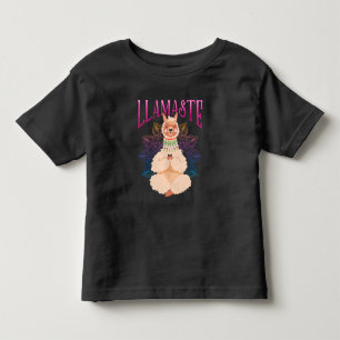 Funny Llama Yoga Relaxing Meditation Animal Toddler T-Shirt