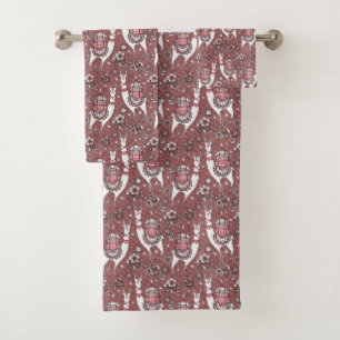 Funny Llamas Pattern Bath Towel Set