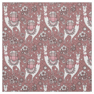 Funny Llamas Pattern Fabric
