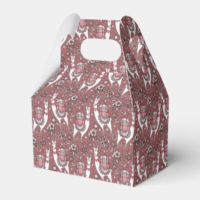 Funny Llamas Pattern Favour Box (Front Side)