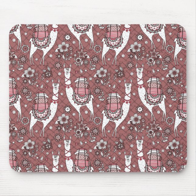 Funny Llamas Pattern Mouse Pad (Front)