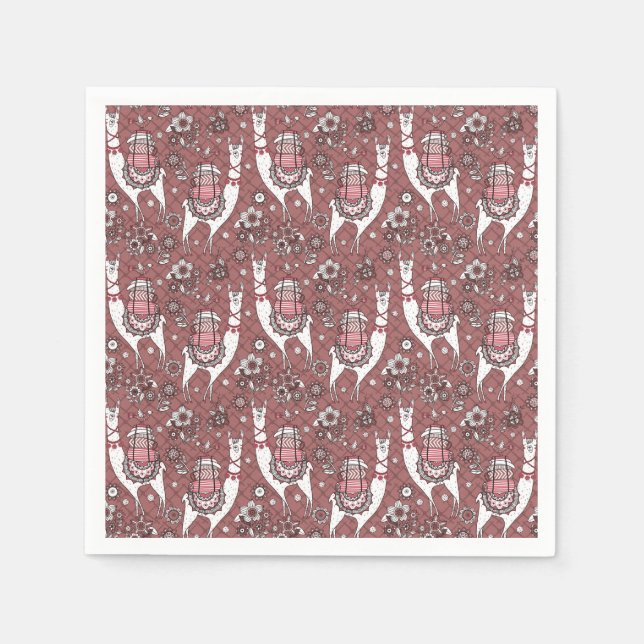 Funny Llamas Pattern Napkin (Front)