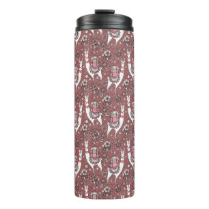 Funny Llamas Pattern Thermal Tumbler