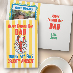 Funny Lobster Amalfi Yellow Stripe Father's Day Card