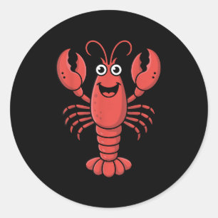 Funny Lobster Art For Men Women Kids Toddlers Lobs Classic Round Sticker