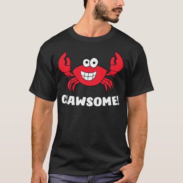 Funny Lobster Clawsome Sea Crab Cartoon Lobster T-Shirt (Front)