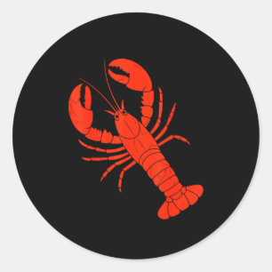 Funny Lobster Design For Men Women Kids Animal Lob Classic Round Sticker