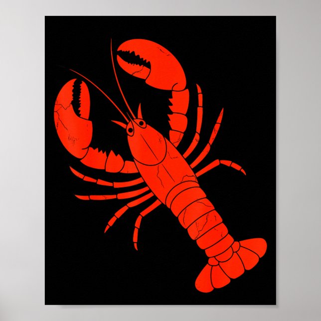 Funny Lobster Design For Men Women Kids Animal Lob Poster (Front)