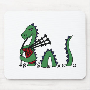 Funny Loch Ness Monster Playing Bagpipes Mouse Pad