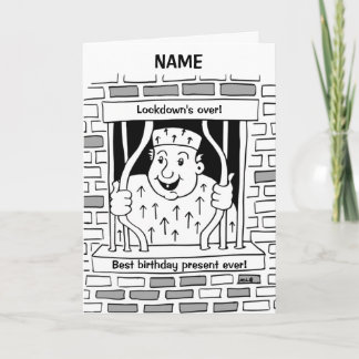 Funny Lockdown Over Escape Cartoon Best Birthday Card