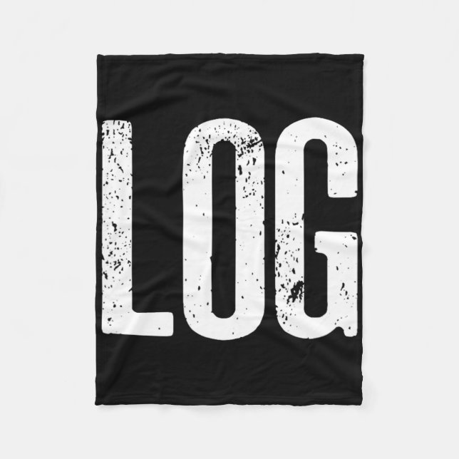 Funny Log Halloween Beaver Log Meme  Fleece Blanket (Front)