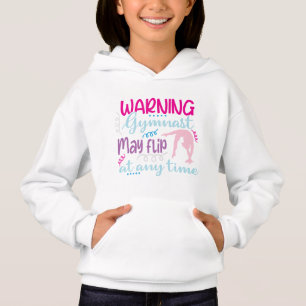 Funny logo gymnast girl pink blue might flip cute