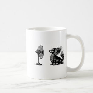 Funny Long Haired Dachshund Dog With Fan Doxie Wie Coffee Mug