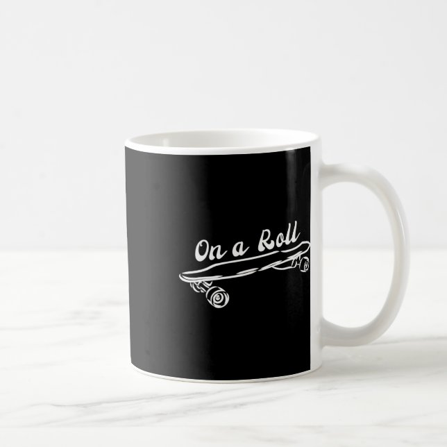 Funny Longboard Skateboarding Gift Vintage Skatebo Coffee Mug (Right)
