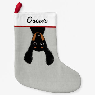 Funny Longhaired Dachshund Cartoon Wiener Dog Xmas Small Christmas Stocking