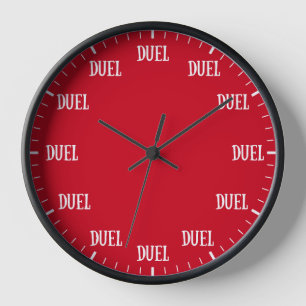 Funny Look at the Time: Time to Duel Clock in Red