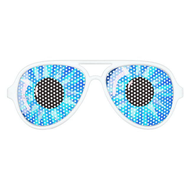 FUNNY LOOK, EYES, HUGHE BLUE EYES, BIG EYES AVIATOR SUNGLASSES (Front)
