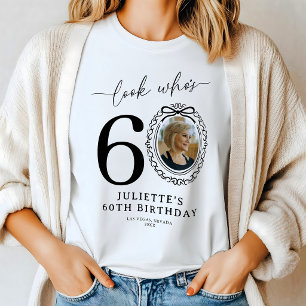 Funny Look Who’s Sixty Custom Photo 60th Birthday Tri-Blend Shirt