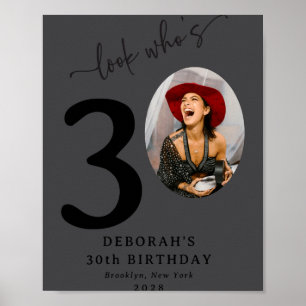 Funny Look Whos 30 Stylish 30th Birthday Poster