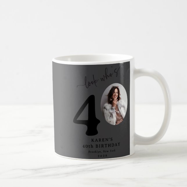 Funny Look Whos 40 Stylish 40th Birthday  Coffee Mug (Right)