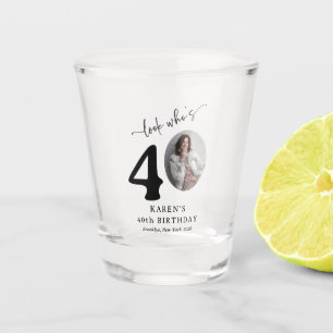 Funny 'Look Who's 40' Stylish 40th Birthday Shot Glass