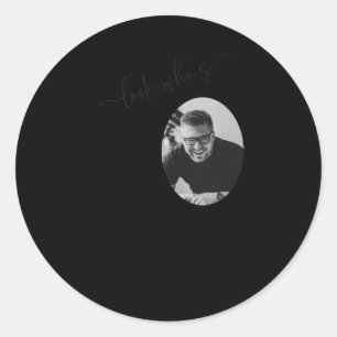 Funny Look Whos 50 Stylish 50th Birthday  Classic Round Sticker