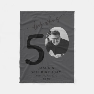 Funny Look Whos 50 Stylish 50th Birthday  Fleece Blanket