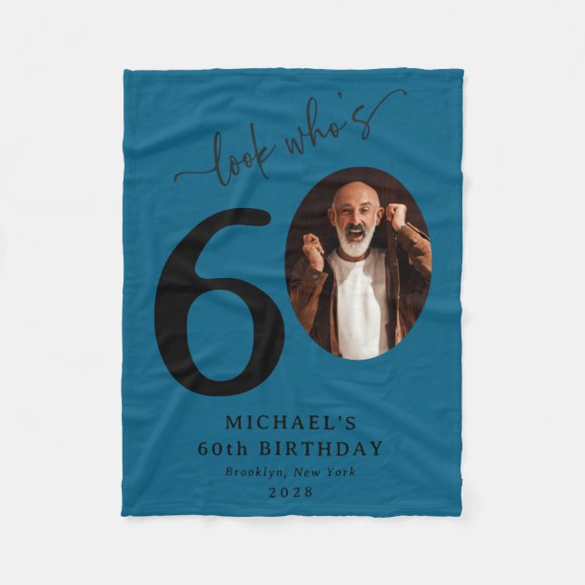 Funny Look Whos 60 Stylish 60th Birthday  Fleece Blanket (Front)