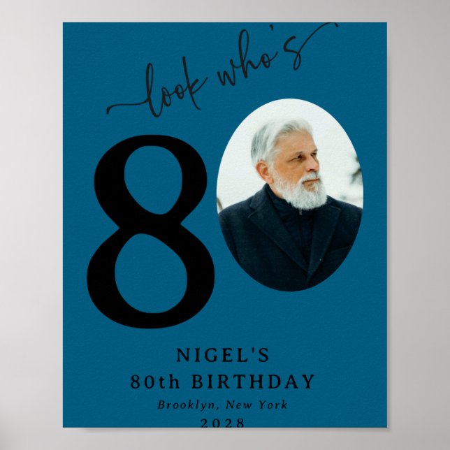 Funny Look Whos 80 Stylish 80th Birthday  Poster (Front)
