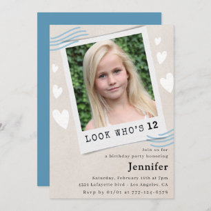 Funny Look who's turning 12th birthday invitations
