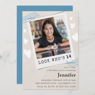 Funny Look who's turning 14th birthday invitations