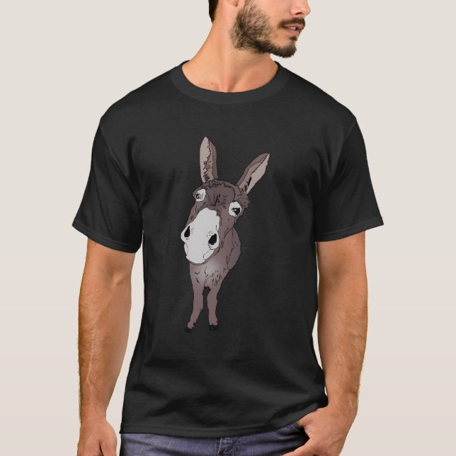 Funny Looking Donkey Gift Idea For Cute Donkeys Ho T-Shirt (Front)