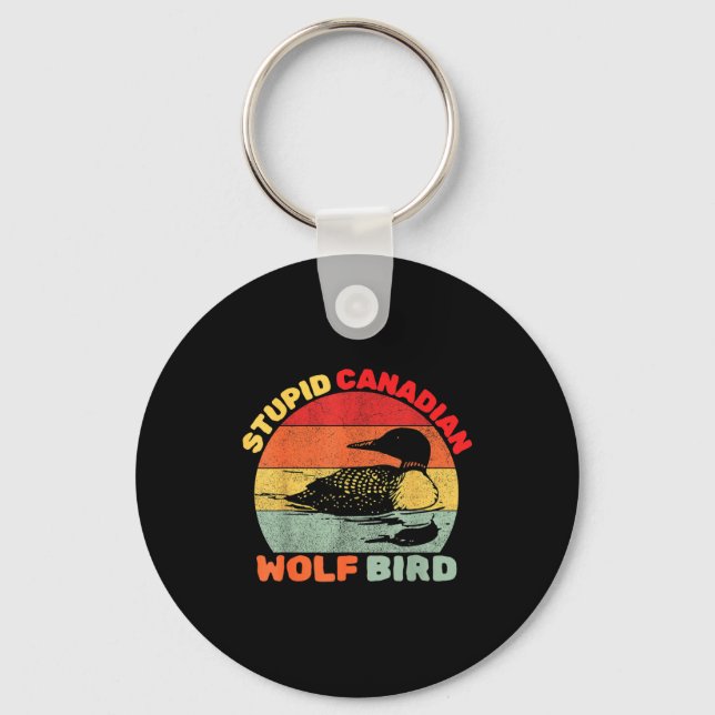 Funny Loon Bird Humor Stud Canadian Wolf Bird  Key Ring (Front)
