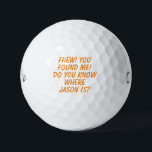 Funny lost golf ball<br><div class="desc">Editable text includes a template for a humourous golf ball label.</div>