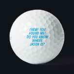 Funny lost golf ball<br><div class="desc">Editable text includes a template for a humourous golf ball label.</div>