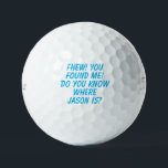 Funny lost golf ball<br><div class="desc">Editable text includes a template for a humourous golf ball label.</div>