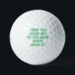 Funny lost golf ball<br><div class="desc">Editable text includes a template for a humourous golf ball label.</div>