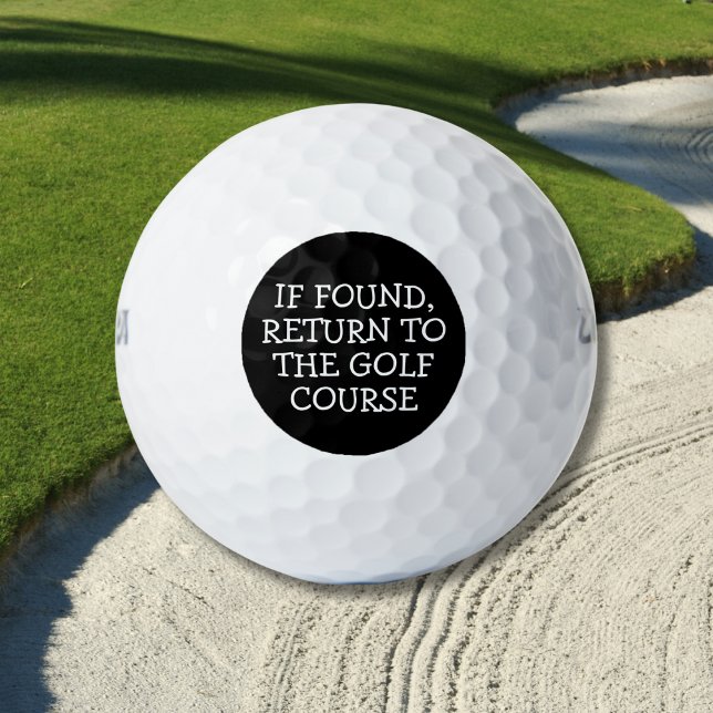 Funny Lost Golf Ball Quote Simple Black and White (Bold black design with clean contrast.)