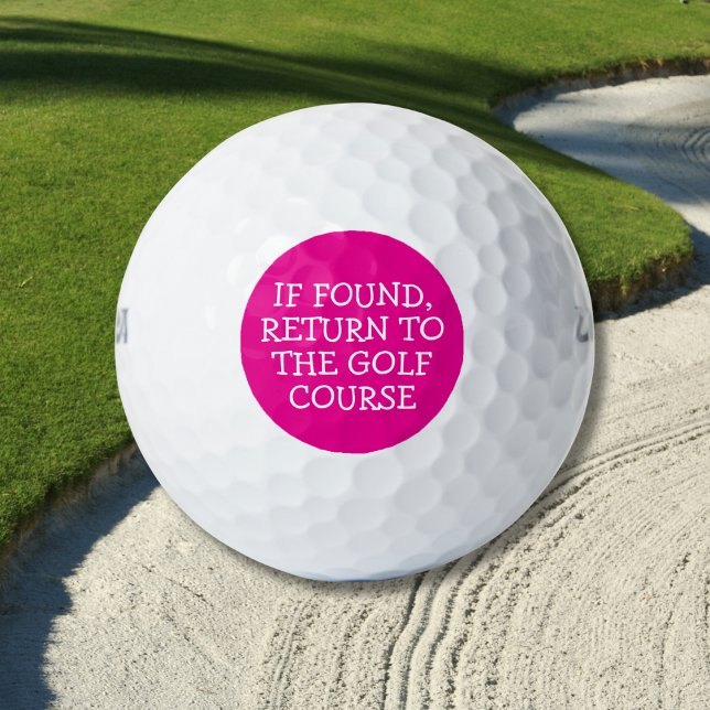Funny Lost Golf Ball Quote Simple Hot Pink (A golf joke everyone gets.)