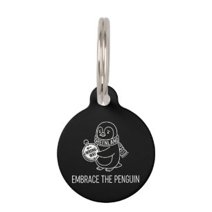 Funny Lost Greenland Penguin Embrace the Wrong Way Pet Tag