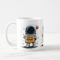 Funny Lost in Thought Astronaut Space Illustration