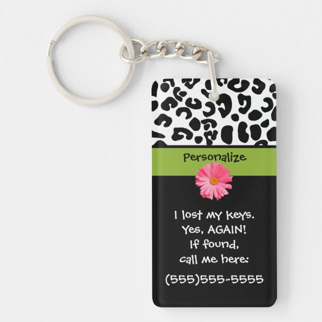 Funny Lost Keys Leopard Print Key Ring (Front)