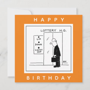 Funny Lottery Choice Lift Cartoon Card