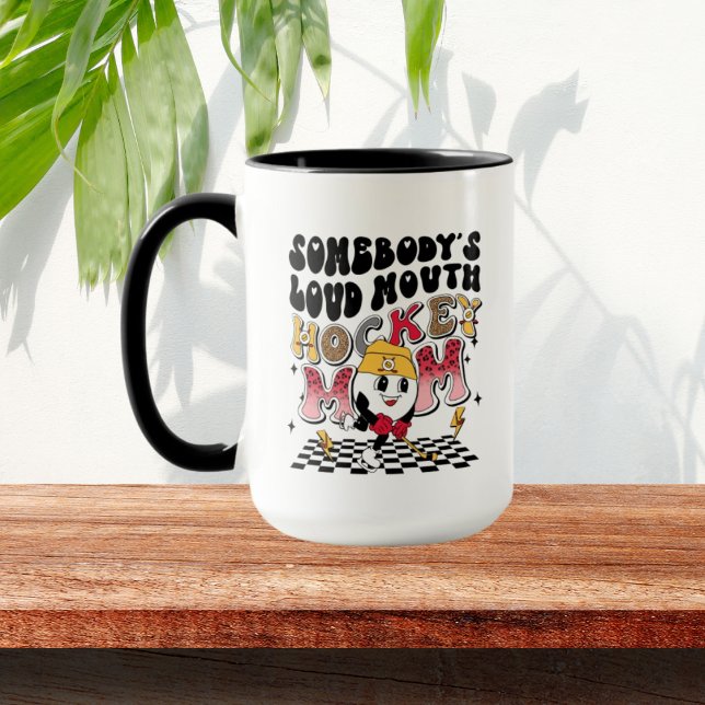 funny loud mouth hockey Mum word art Mug (Creator Uploaded)